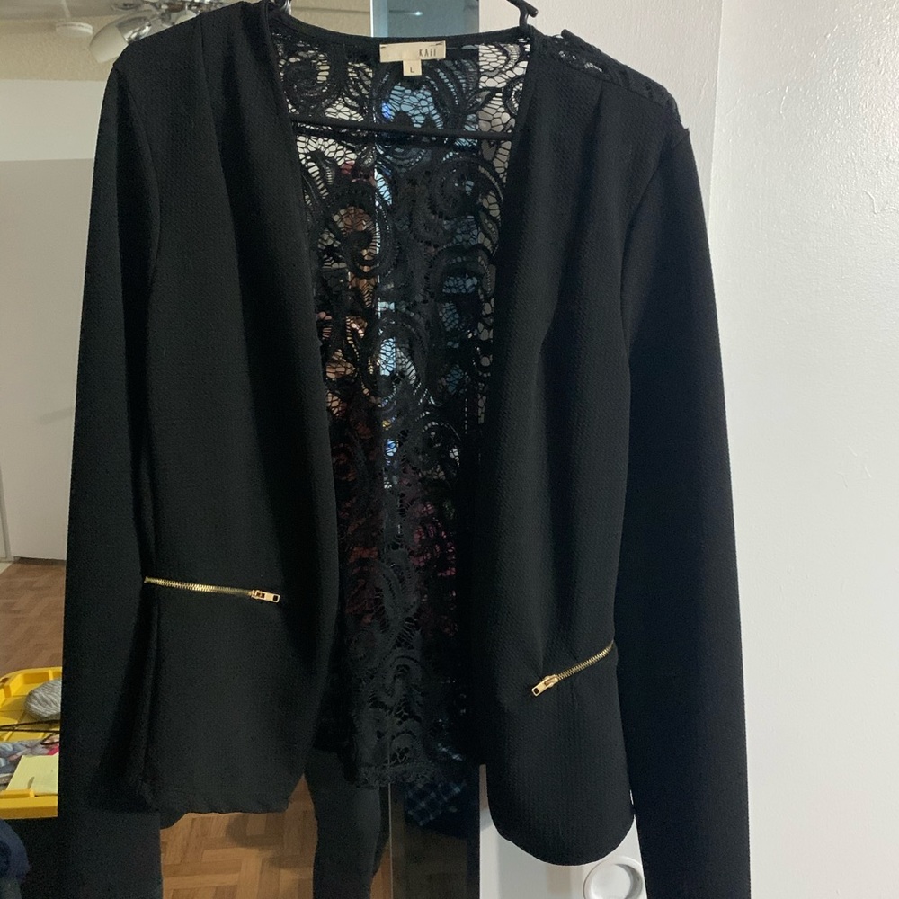 Lace back blazer